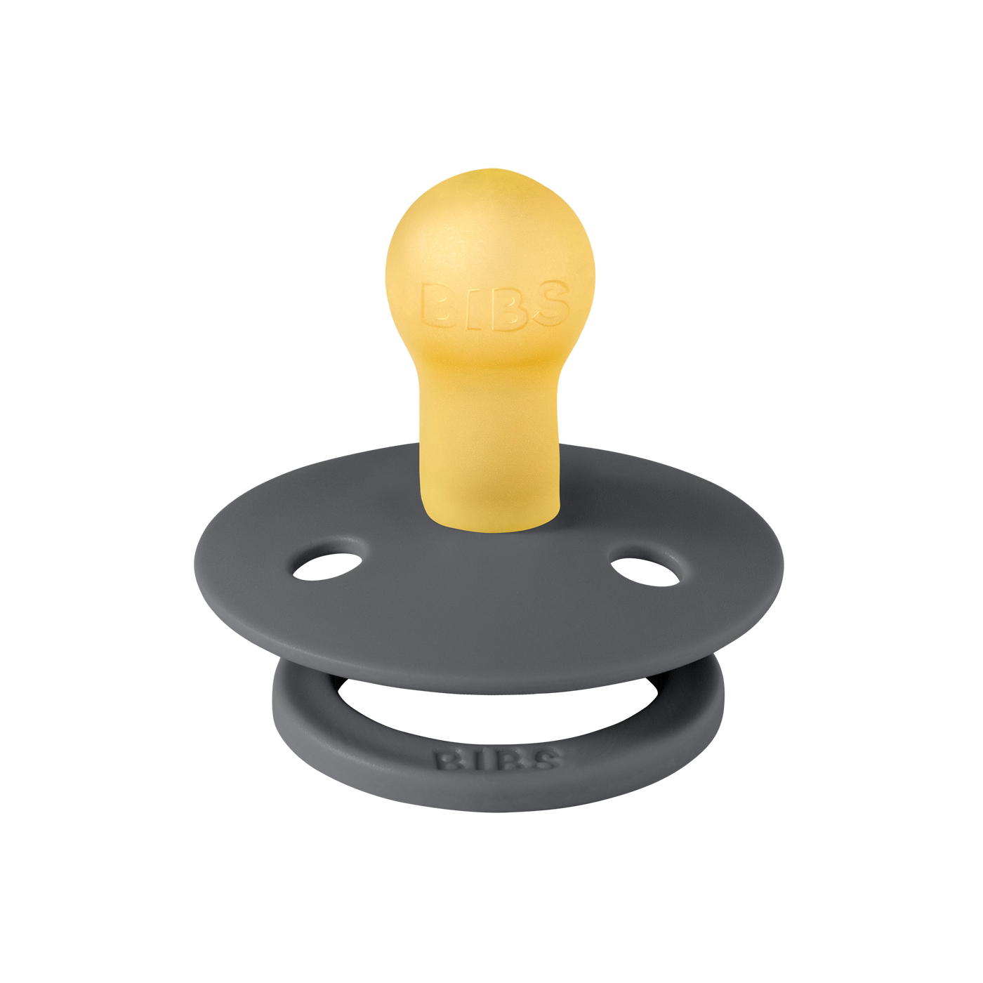 BIBS Colour Latex Pacifiers - Iron/Baby Blue - 2 Pack