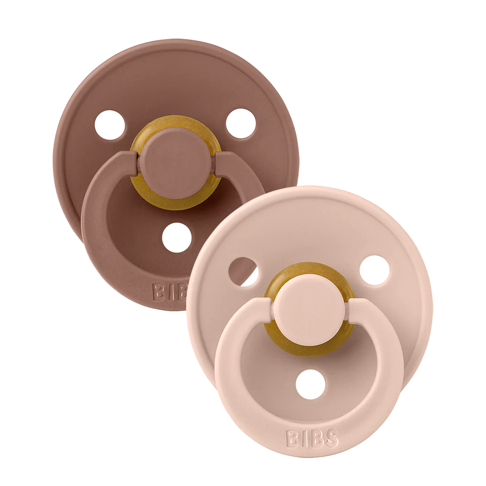 BIBS Colour Latex Pacifiers - Woodchuck/Blush - 2 Pack