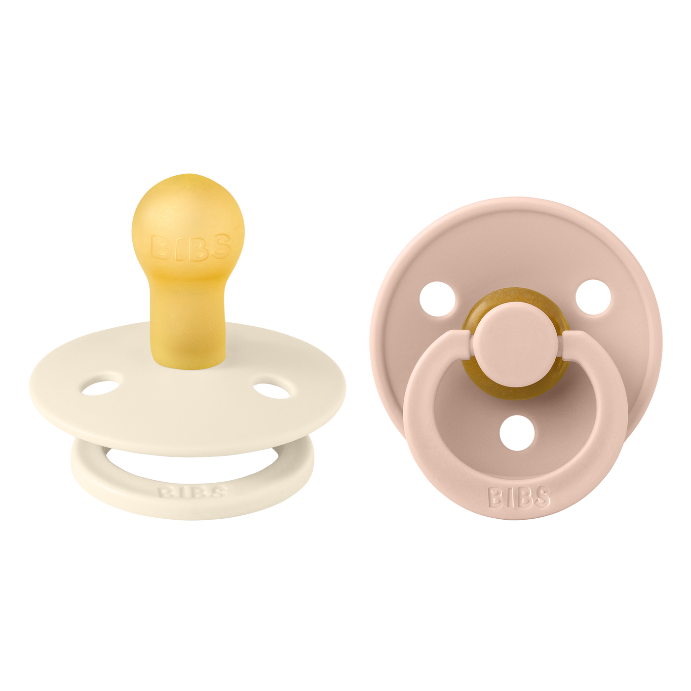 BIBS Colour Latex Pacifiers - Ivory/Blush - 2 Pack