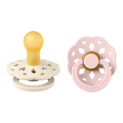 BIBS Boheme Latex Pacifiers - Ivory/Blossom - 2 Pack