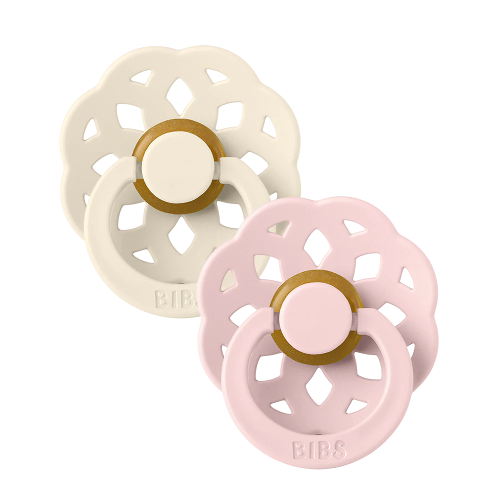 BIBS Boheme Latex Pacifiers - Ivory/Blossom - 2 Pack