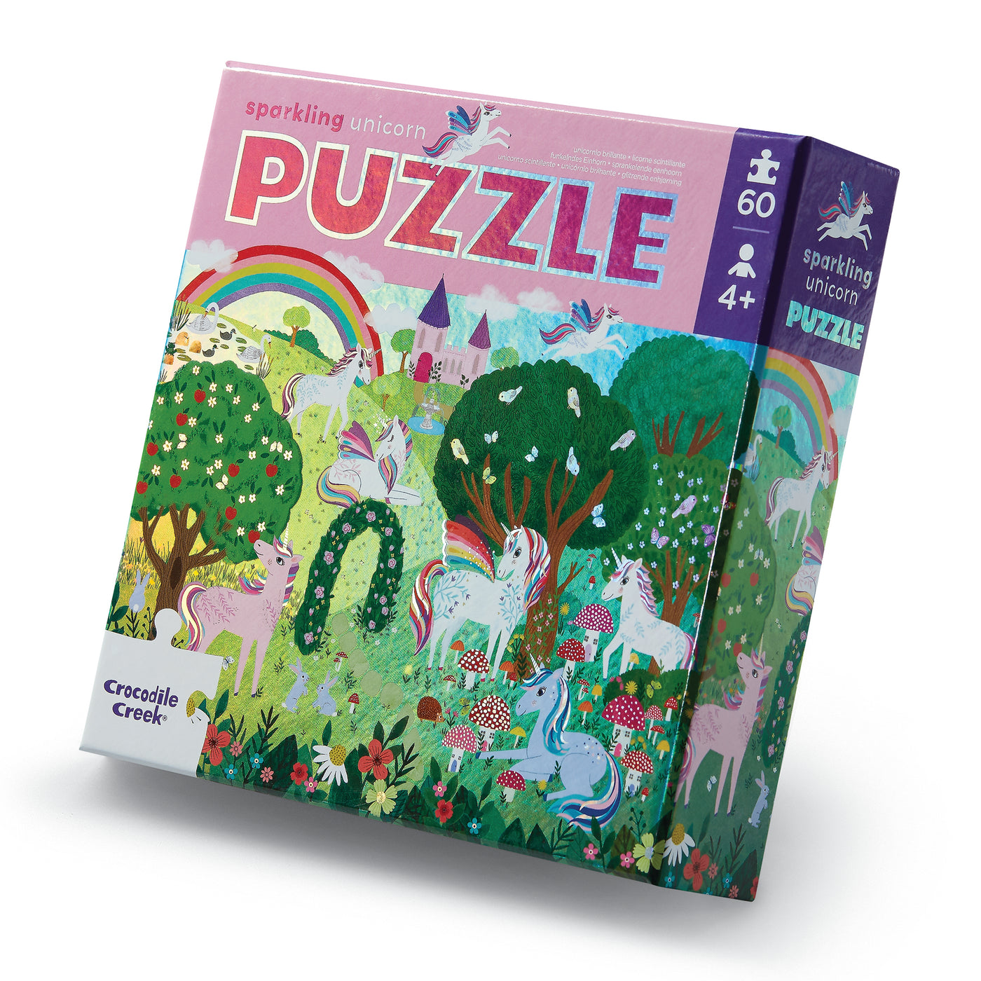 60-Piece Foil Puzzle - Sparkling Unicorn