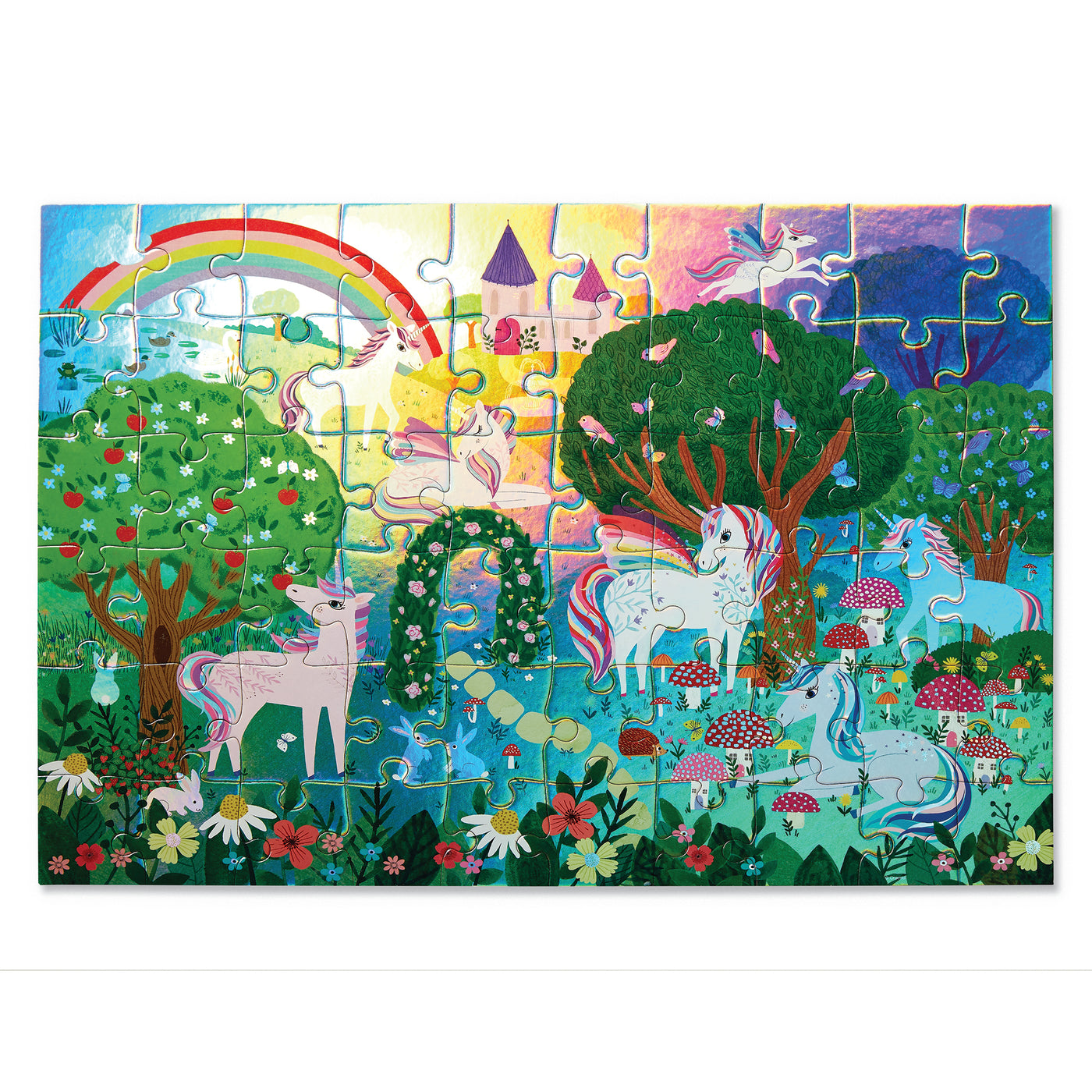 60-Piece Foil Puzzle - Sparkling Unicorn