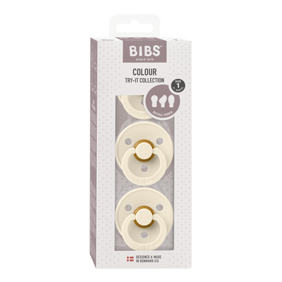 BIBS Try-It Colour Pacifiers - 3 Pack - Ivory