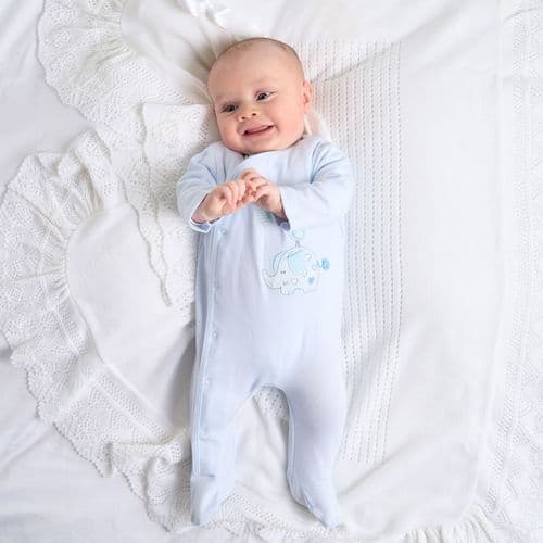 Dandelion Blue Elephant Sleepsuit