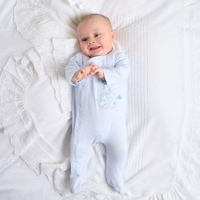 Dandelion Blue Elephant Sleepsuit